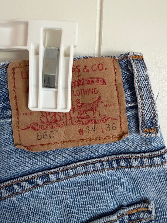 Levi's Distressed Light Blue Denim Cutoff Shorts - Picture 4 of 4